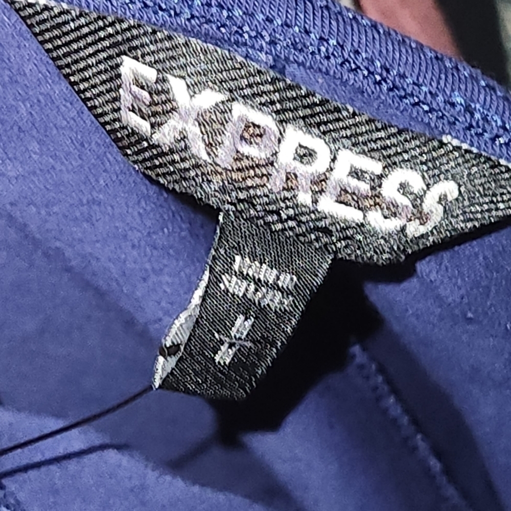 Express Blue Lace Up Chocker Neck NWOT Sz M - Picture 5 of 5